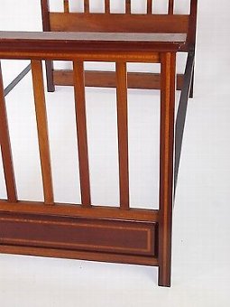 Antique Antique Edwardian Mahogany Bed - 3FT6 x 6FT3 Large Single Vintage Bedstead