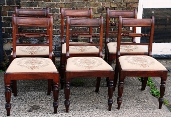 Set of Six Regency Mahogany Dining Chairs
