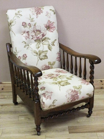 Armchair, oak framed