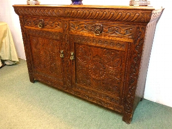 French golden oak celtic Buffet sideboard Cabinet