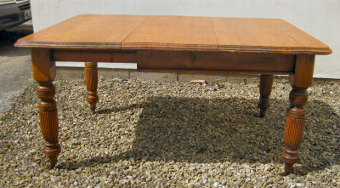 Antique Victorian pine extending kitchen table