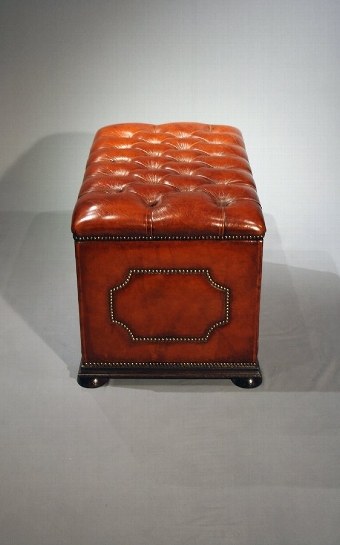 Antique Antique Leather Upholstered Ottoman