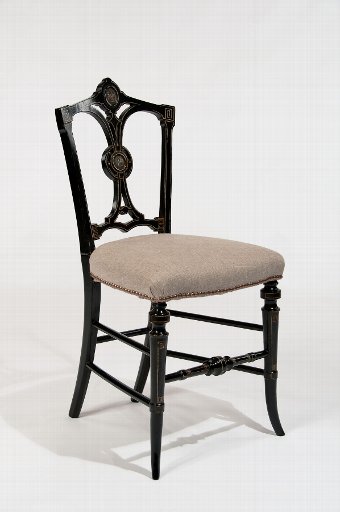 Fine Ebonised and Gilt Regency Antique Side Chair