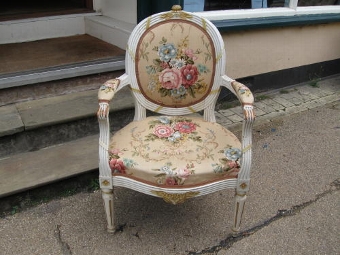 19thc painted French fauteil