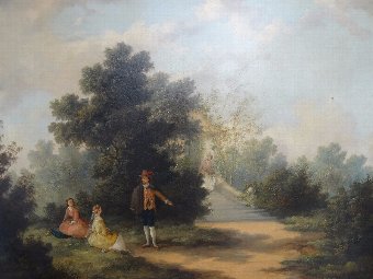 Manner of Gainsborough OUTSTANDING 19thc LANDSCAPE OIL PAINTING Circa 1840 2of2