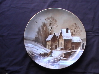 Montereau Charger signed E. Furlaud circa 1878 - Snow Scene