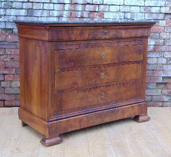 19c Walnut Commode / Chest Of Drawers