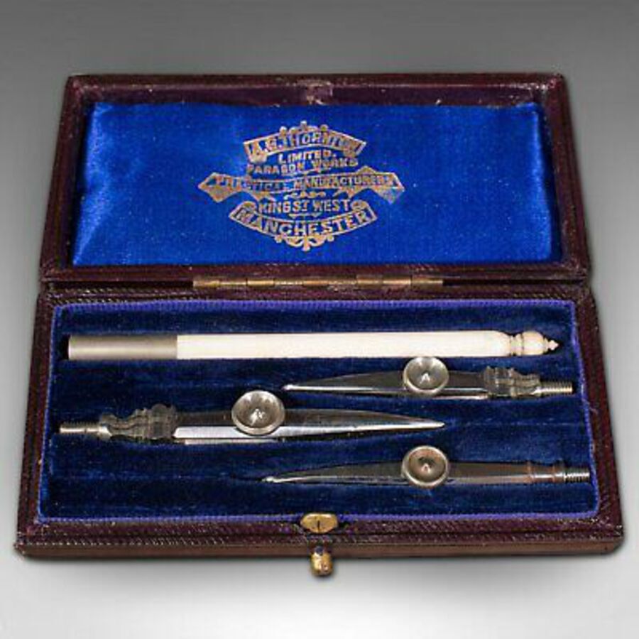 Antique Antique Draughtsman's Pocket Ruling Pen Set, English, Architect, Instrument Case