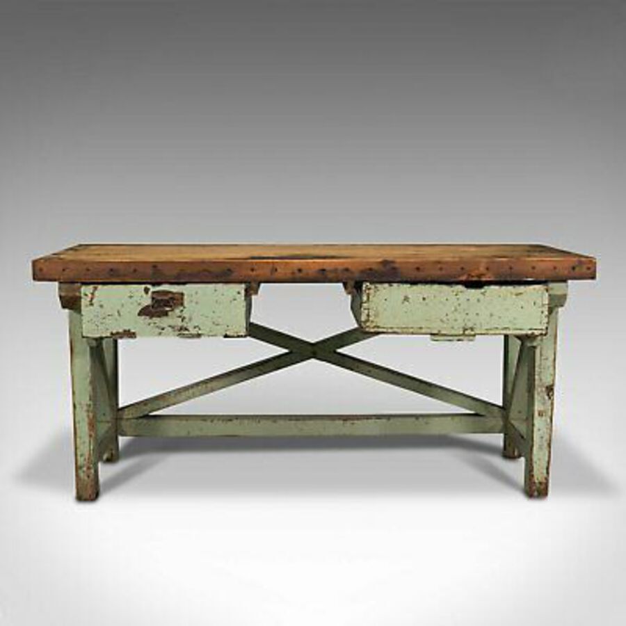 Antique Large Antique Silversmith's Table, English, Pine, Industrial, Bench, Victorian