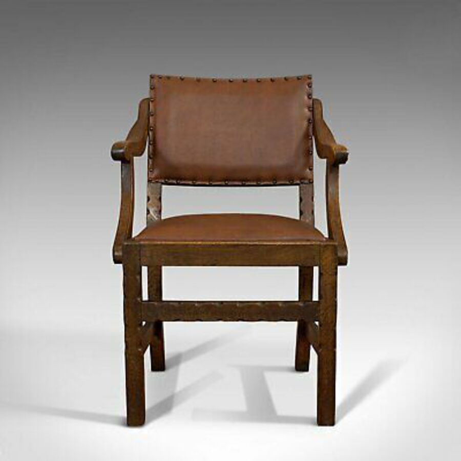 Antique Set of 8, Antique Dining Chairs, Oak, Seat, Arts & Crafts, Hamptons, Edwardian