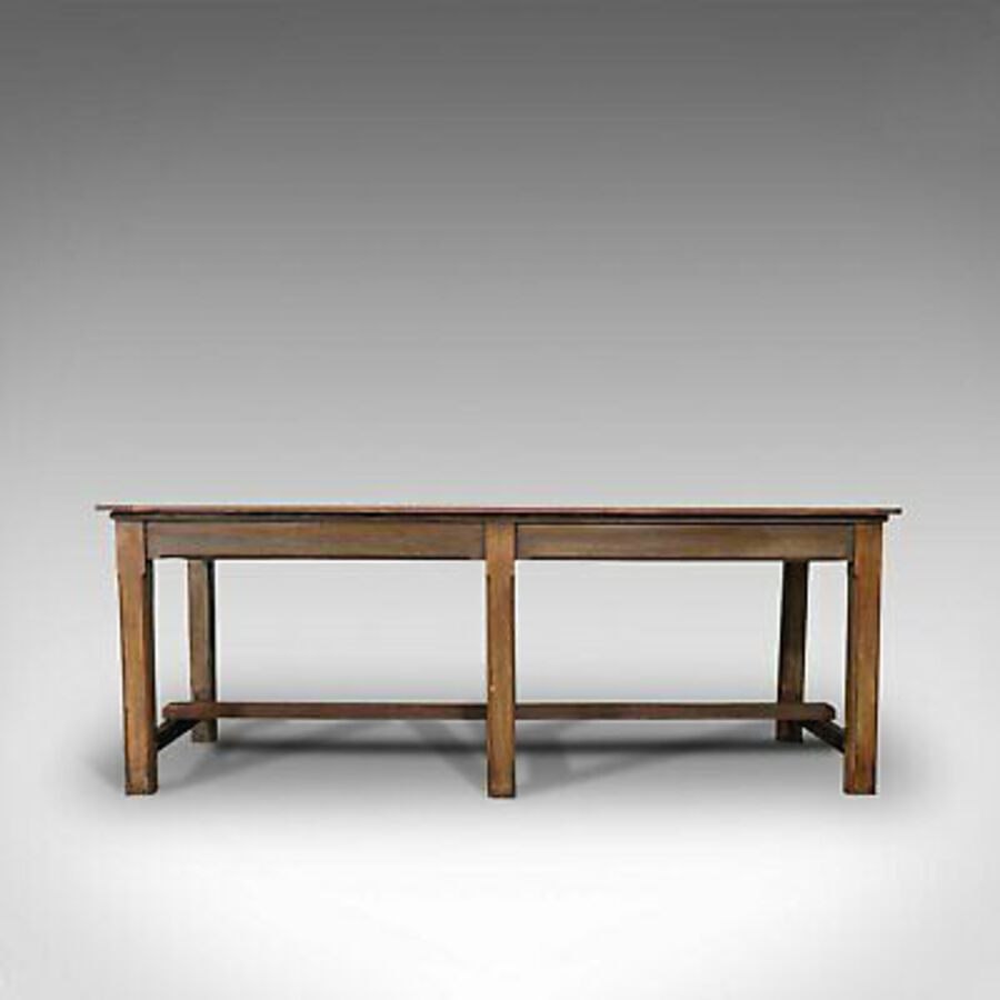 Antique Large Antique Refectory Table, English, Teak, Mahogany, Dining, Industrial, 1900