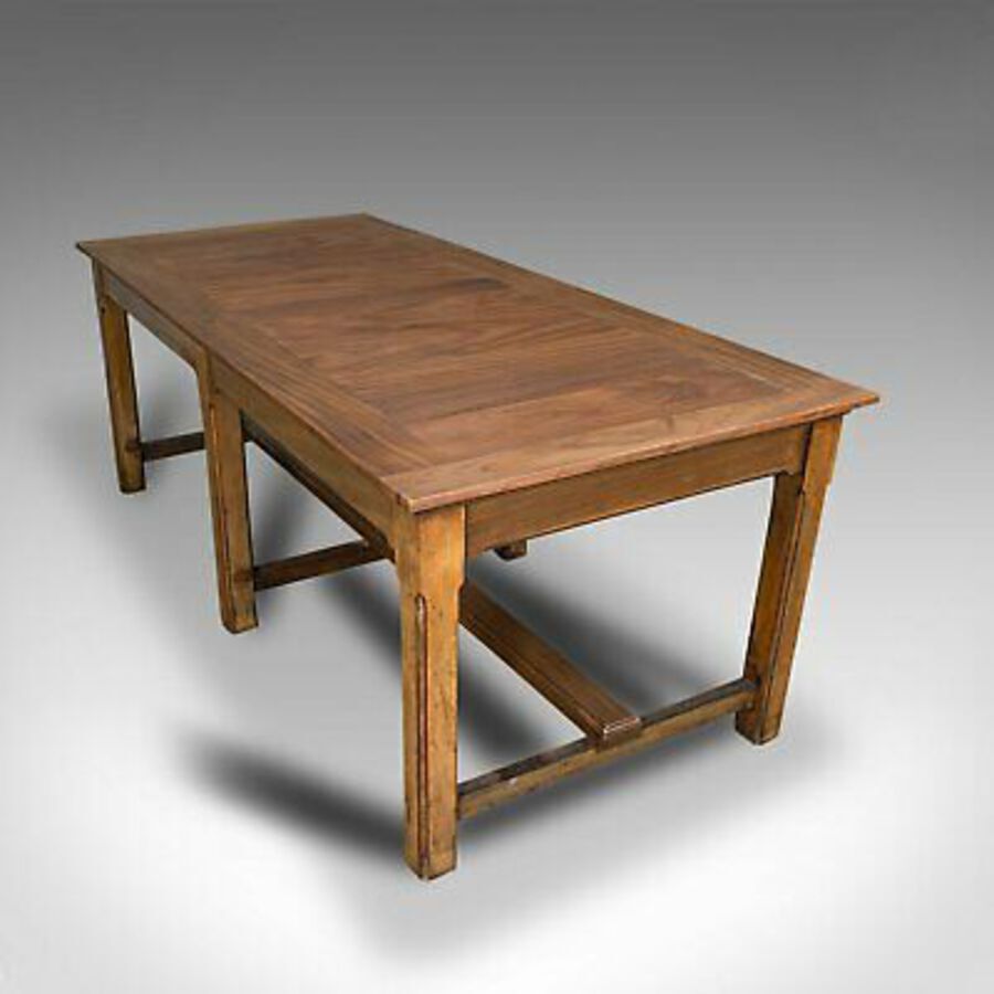 Antique Large Antique Refectory Table, English, Teak, Mahogany, Dining, Industrial, 1900