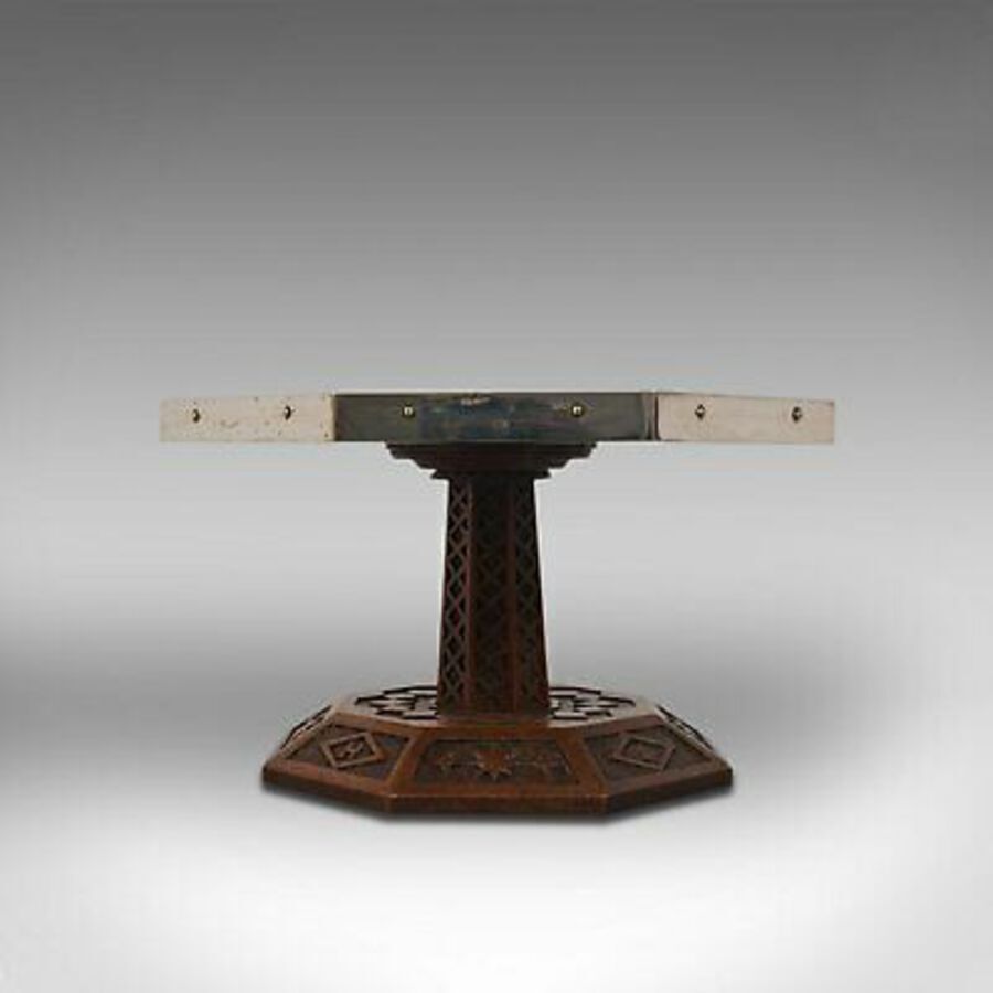 Antique Antique Revolving Table Top Platter, Oak, Lazy Susan, Ecclesiastical, Victorian
