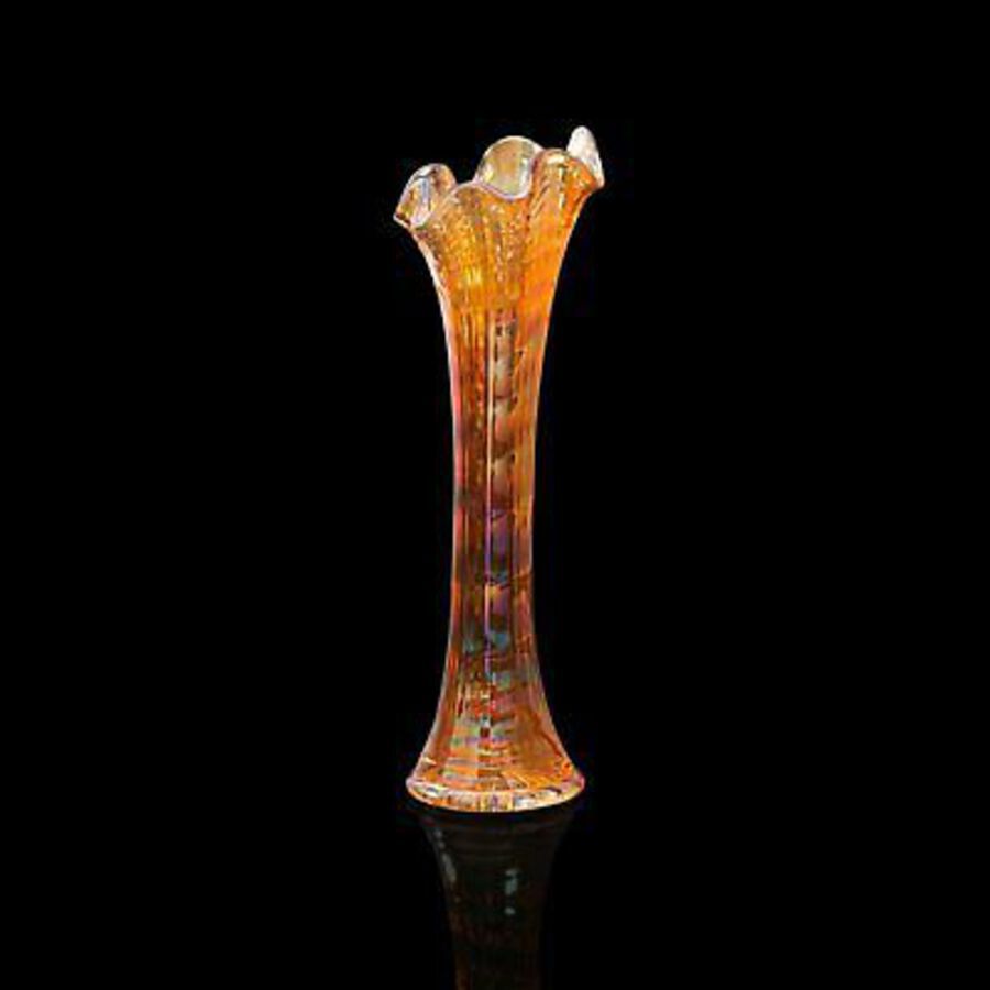 Antique Small Vintage Flower Vase, English, Carnival Glass, Posy, Mid 20th, Circa 1950