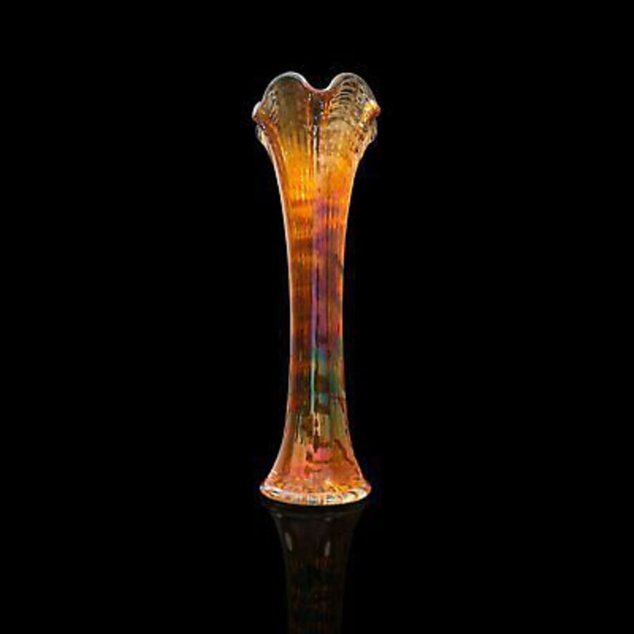 Antique Small Vintage Flower Vase, English, Carnival Glass, Posy, Mid 20th, Circa 1950