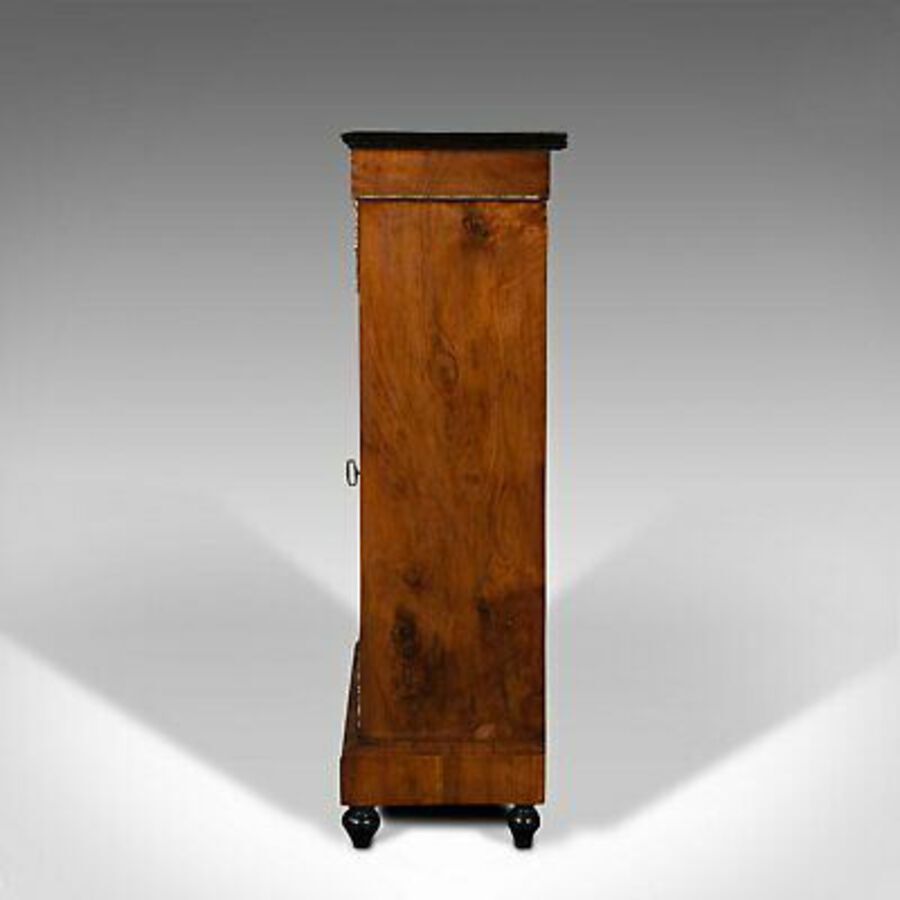 Antique Antique Pier Cabinet, English, Walnut, Inlay, Display Cupboard, Victorian, 1870