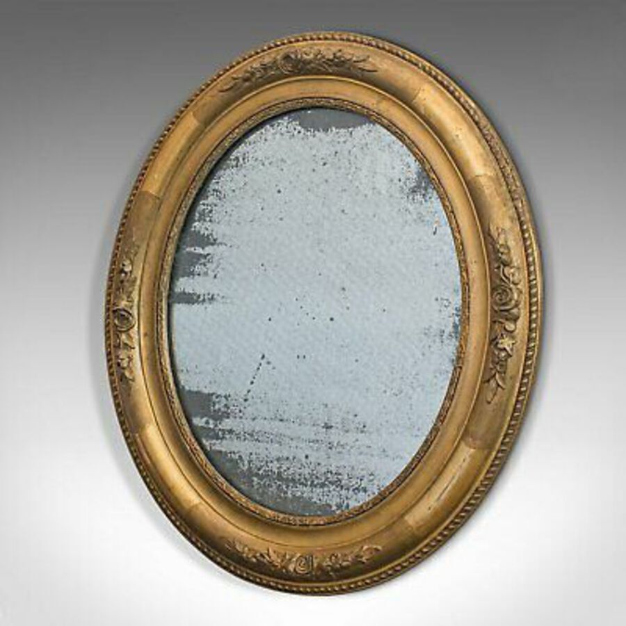 Antique Antique Oval Mirror, English, Gilt Gesso, Mercury Plate, Georgian, Circa 1800