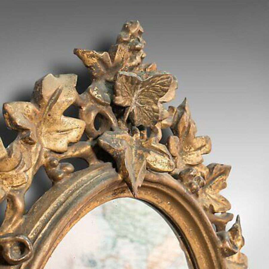Antique Antique Festive Mirror, English, Giltwood, Glass, Winter, Victorian, Circa 1860