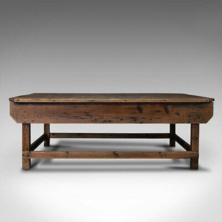Antique Large Antique Textiles Table, English, Pine, Shop, Retail, Display, Victorian
