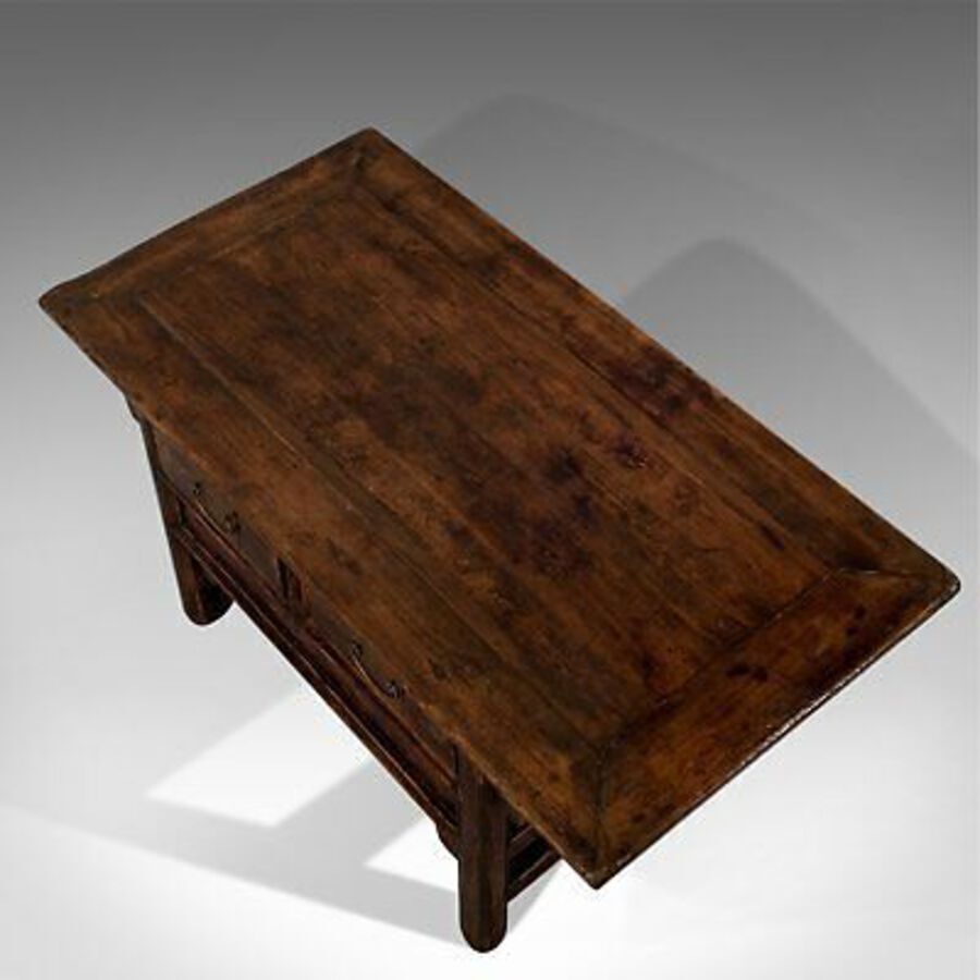 Antique Vintage Oriental Coffee Table, Mid 20th Century, Pine, Low with Drawers