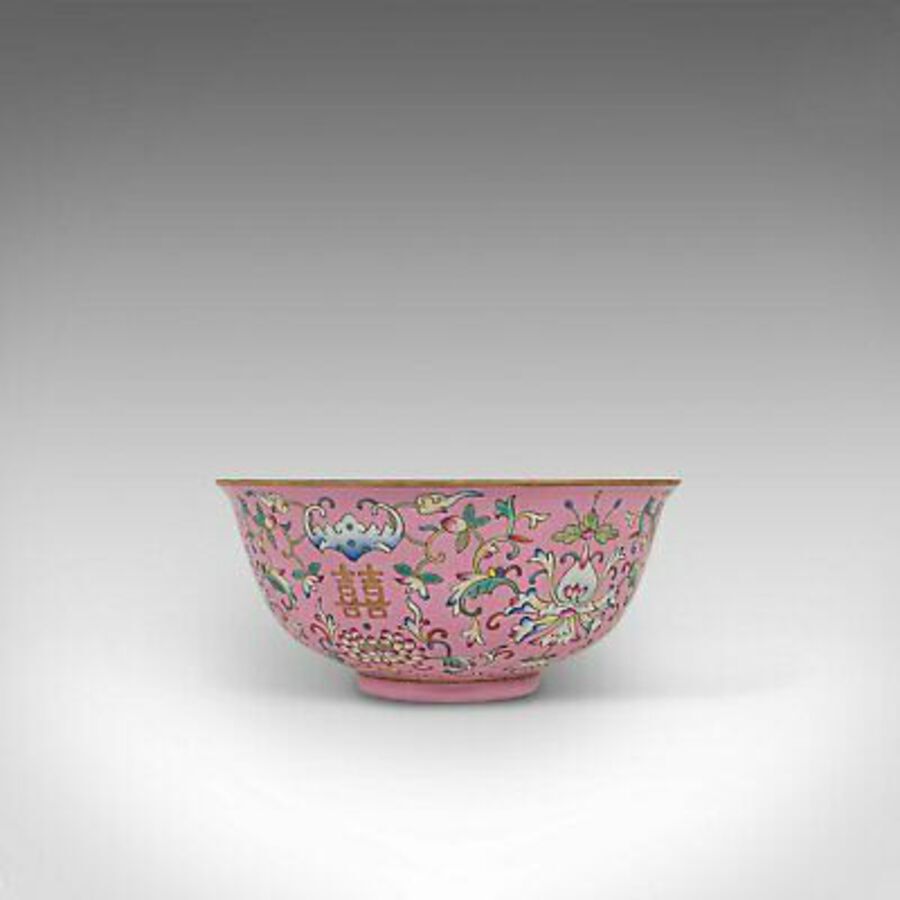 Antique Antique Decorative Marriage Bowl, Chinese, Ceramic, Ceremonial, Dish, Circa 1880