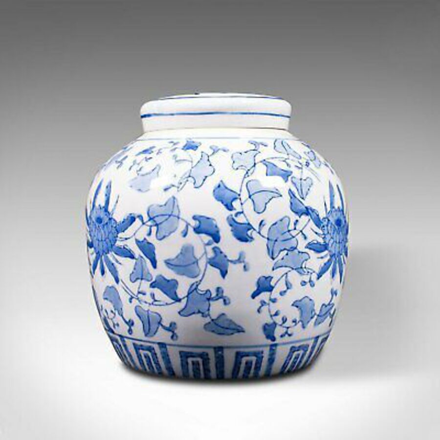 Antique Vintage Decorative Spice Jar, Oriental, Ceramic, Ginger, Tea Caddy, Circa 1940