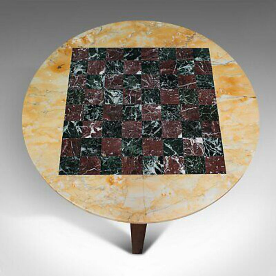 Antique Antique Marble Chess Table, English, Mahogany, Game Board, Edwardian, Circa 1910