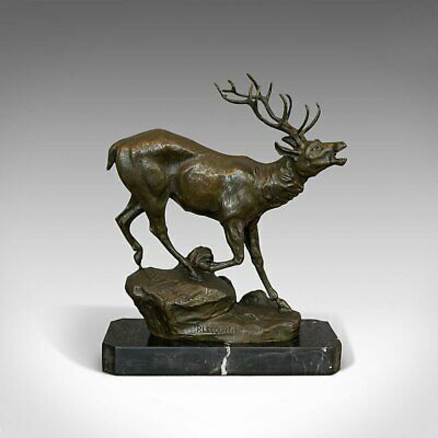 Antique Antique Stag Bronze, French, Deer, Elk, Prosper LeCourtier, Victorian, C.1900