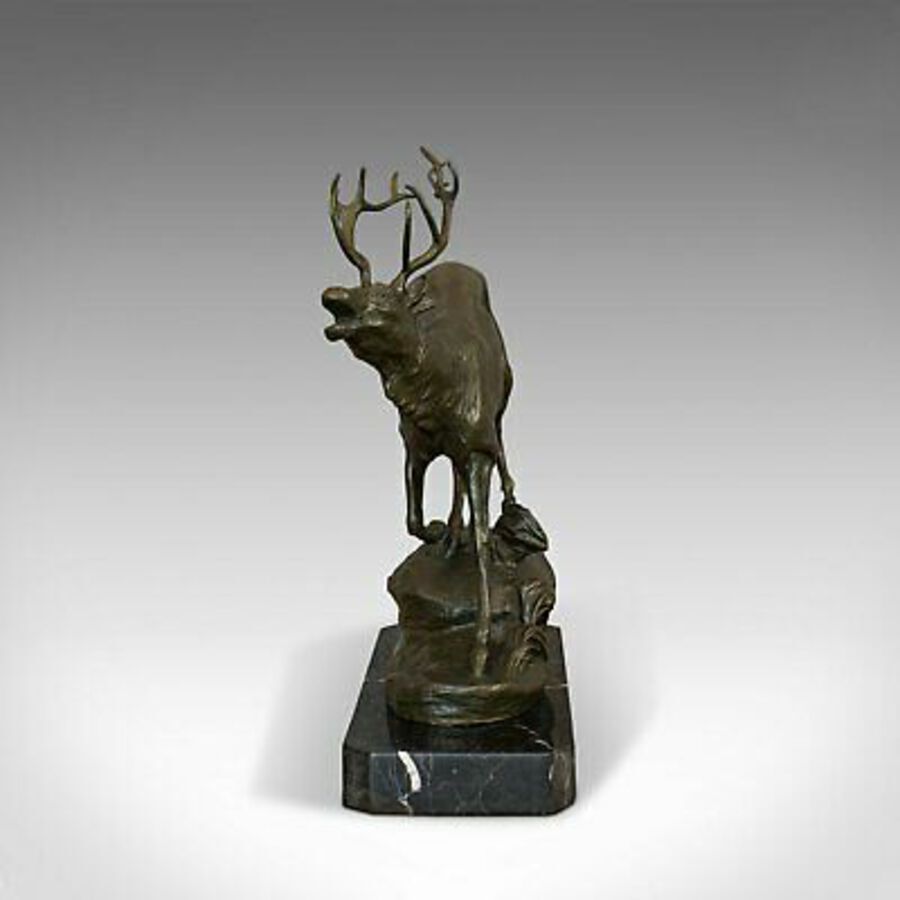 Antique Antique Stag Bronze, French, Deer, Elk, Prosper LeCourtier, Victorian, C.1900
