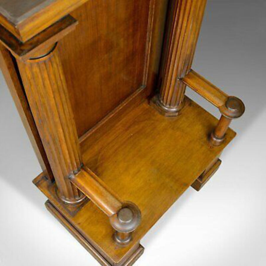 Antique Large Antique Oak Throne Chair, Edwardian, Bench, Seat, Classical, Doric, c.1910