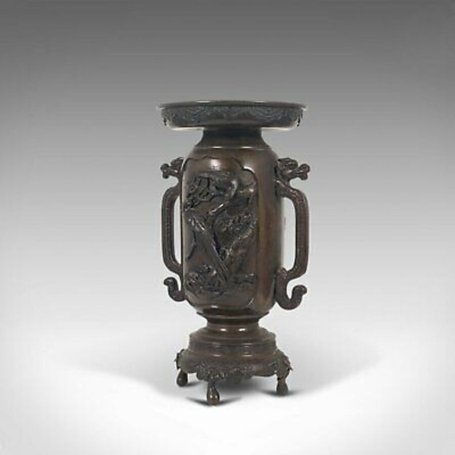 Antique Antique Decorative Vase, Japanese, Bronze, Meiji Period, Late 19th, Circa 1900