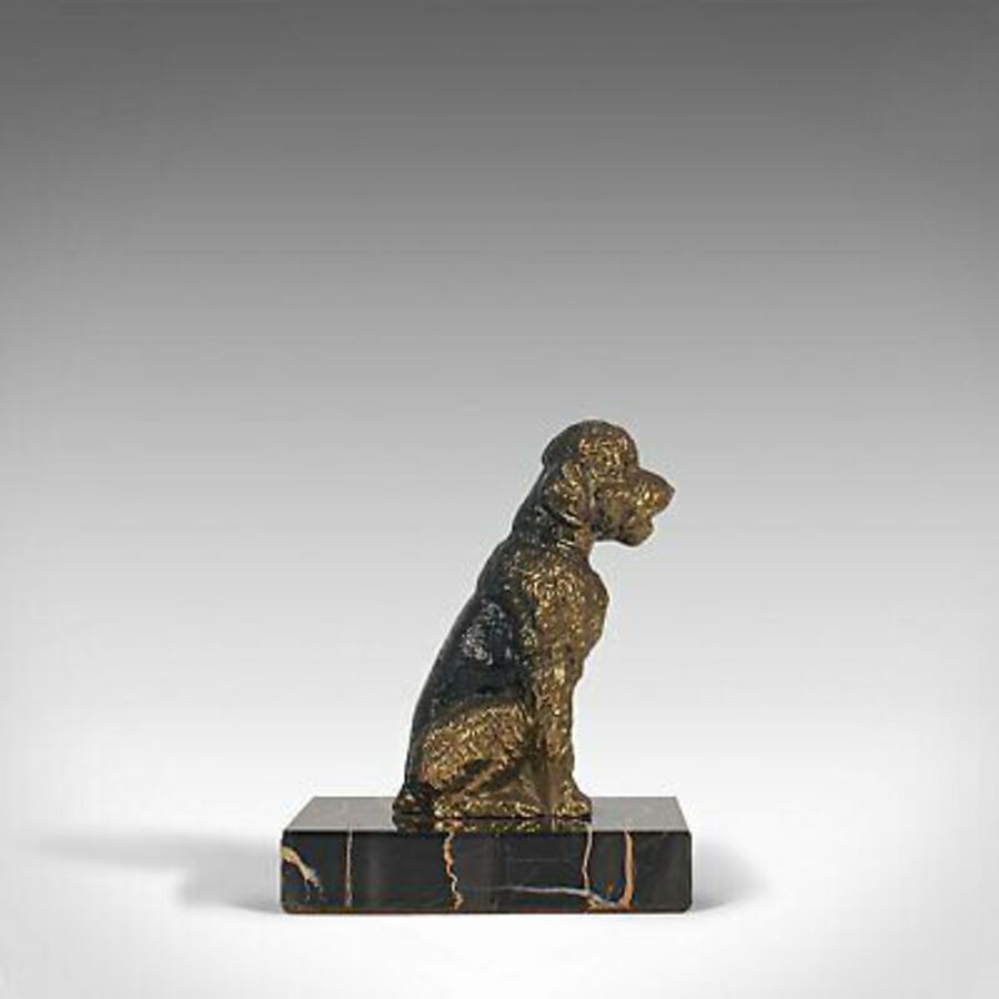 Antique Pair Of, Vintage Dog Figures, English, Gilt Metal, Airedale Terrier, Circa 1980