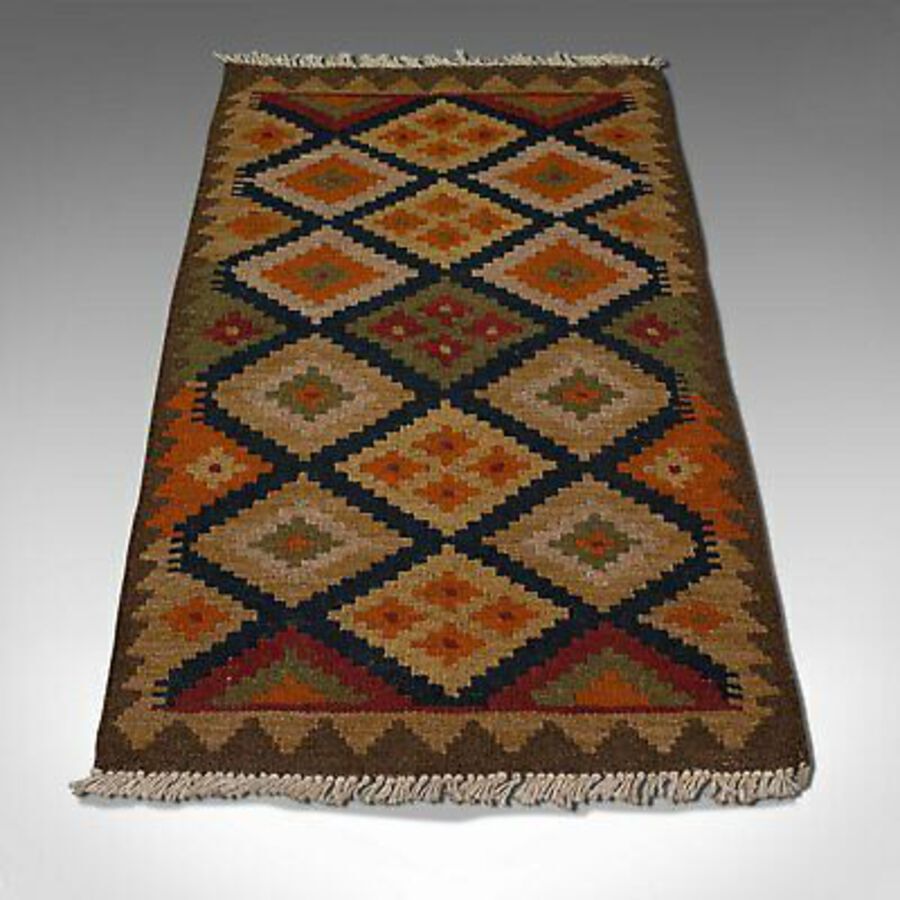 Antique Small Vintage Maimana Kilim Rug, Middle Eastern, Woven, Prayer Mat, Circa 1960