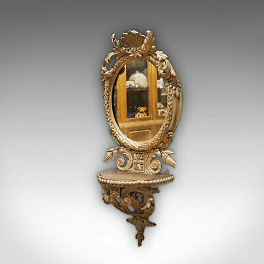 Antique Antique Wall Mirror, French, Gilt Gesso, Oval, Ornate, Victorian, Circa 1850