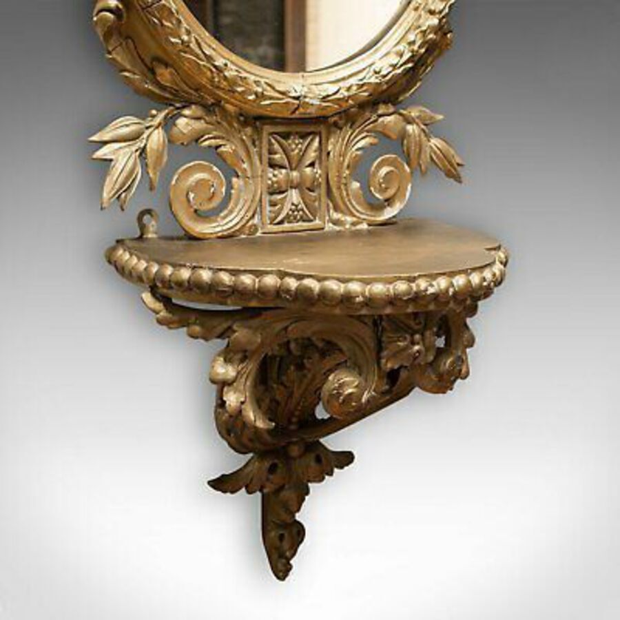 Antique Antique Wall Mirror, French, Gilt Gesso, Oval, Ornate, Victorian, Circa 1850