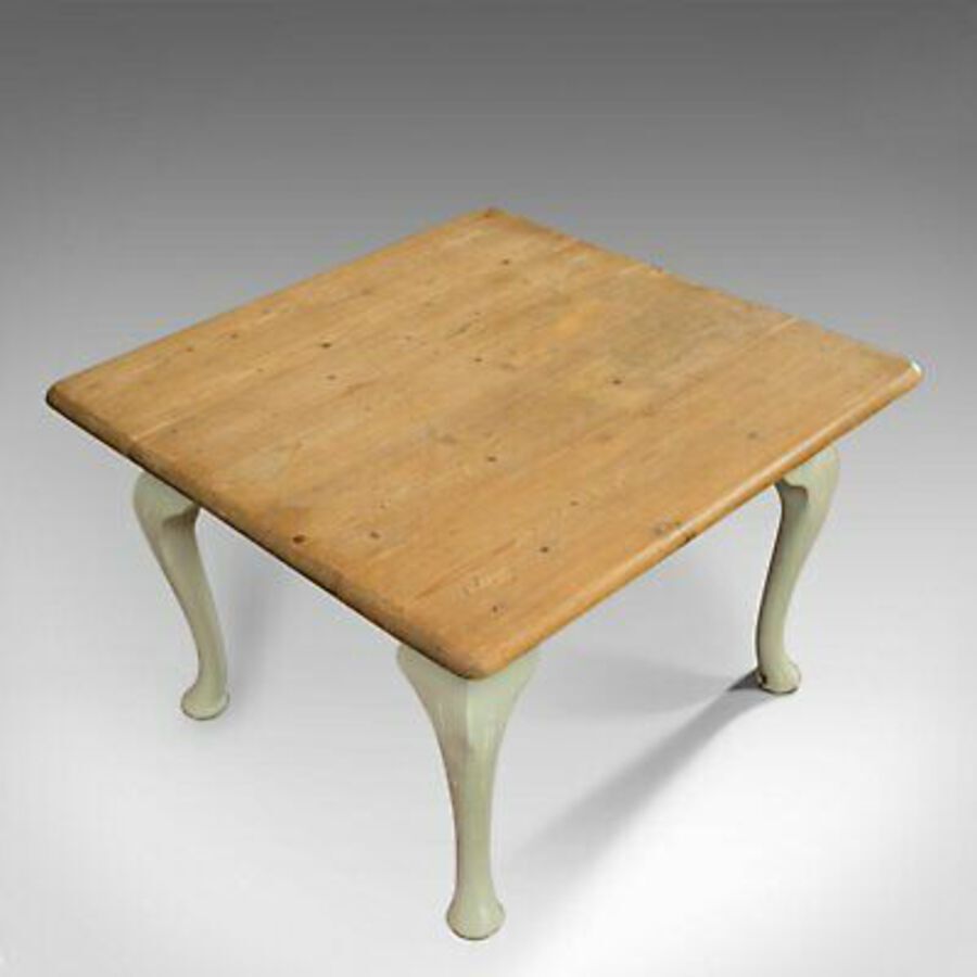 Antique Antique Dining Table, Square, Pine, Mahogany, Country Kitchen, Seats Four c.1900