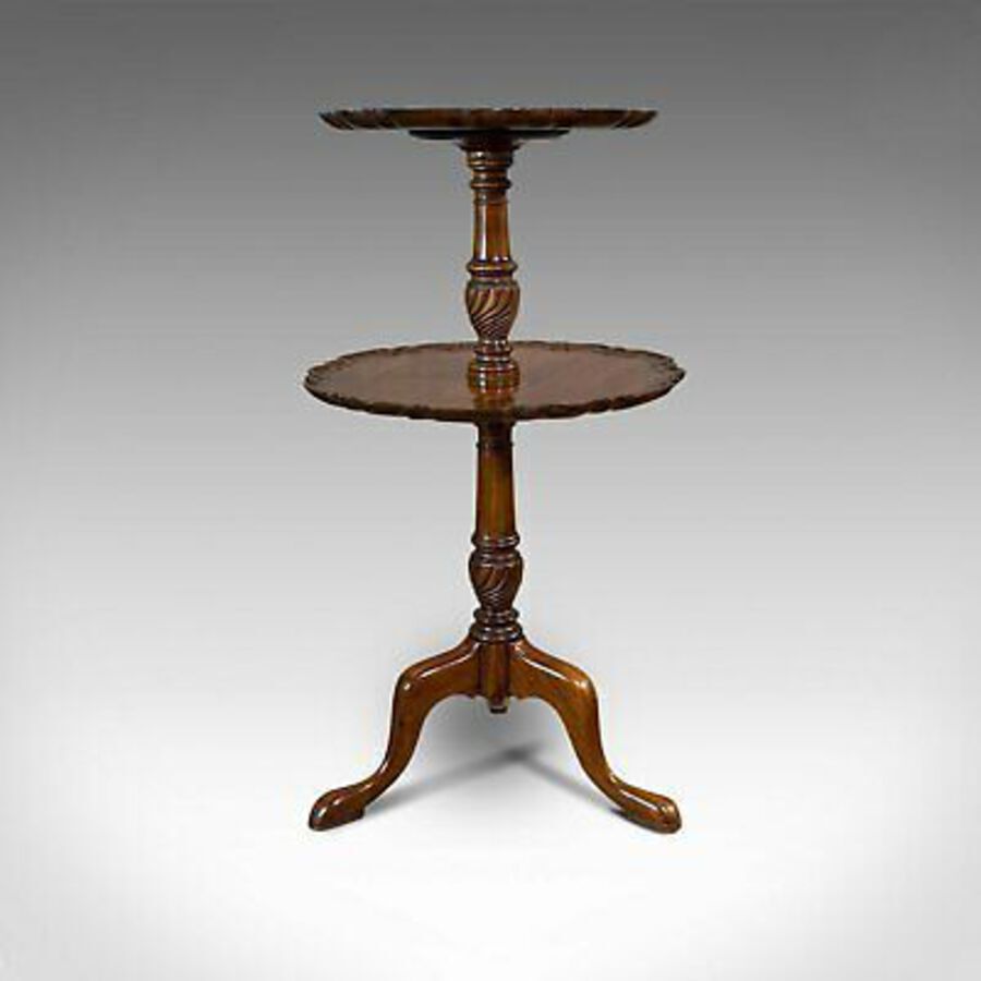 Antique Antique Whatnot Stand, Two Tier Dumb Waiter, Tea Table, Victorian, 1900