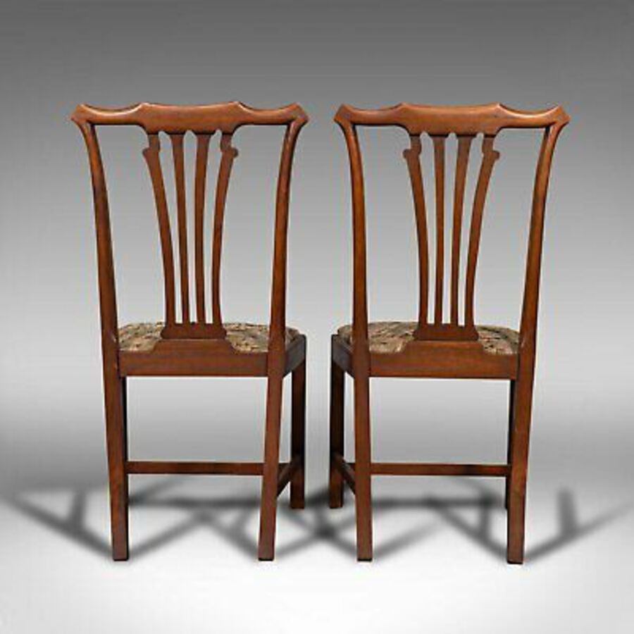 Antique Pair Of Antique Side Chairs, Mahogany, Hall, Dining Seat, Victorian, Circa 1900