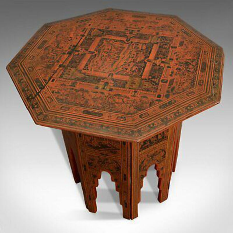 Antique Antique Occasional Table, Victorian, Chinese Elm, Octagonal, Coffee, Moorish