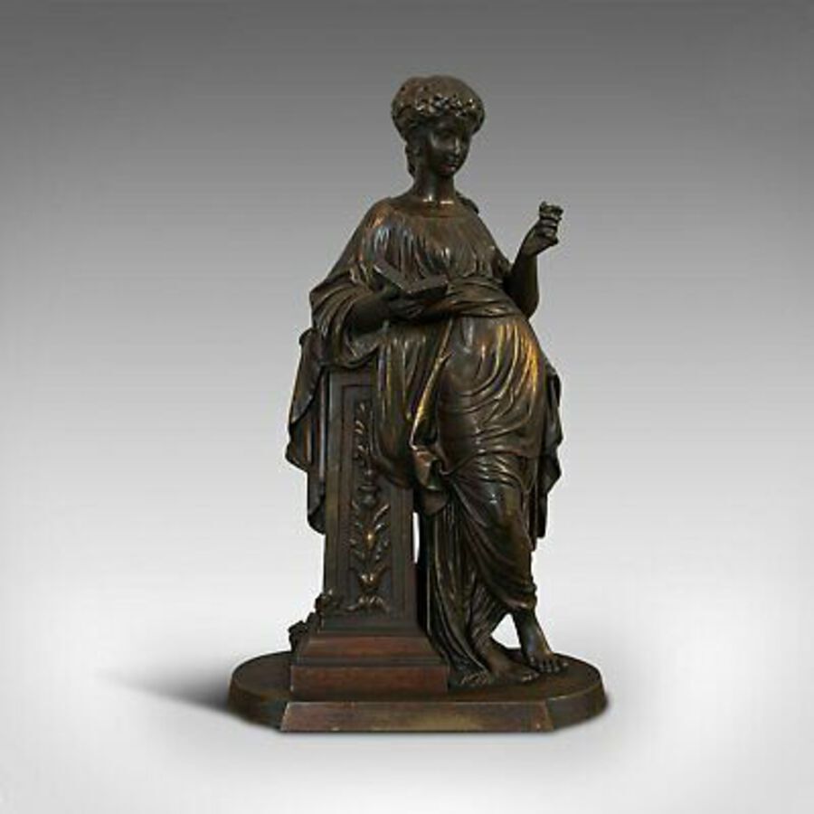 Antique Antique Bronze Figure, French, Female, Art Nouveau, After Moreau, Circa 1920