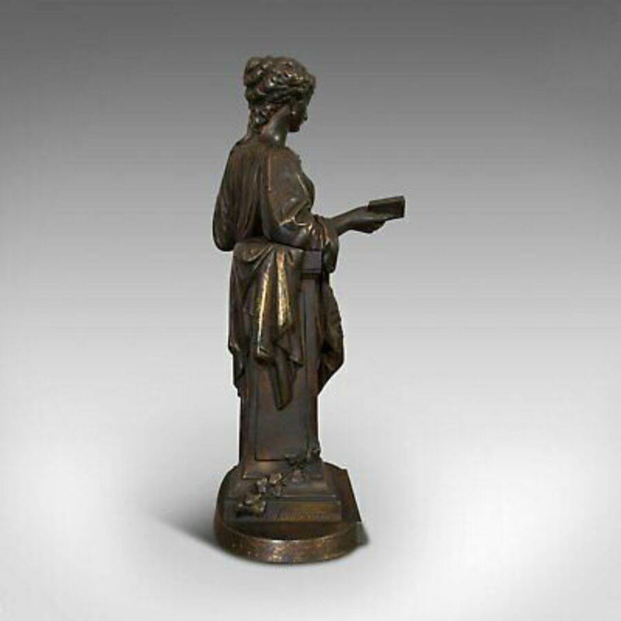 Antique Antique Bronze Figure, French, Female, Art Nouveau, After Moreau, Circa 1920