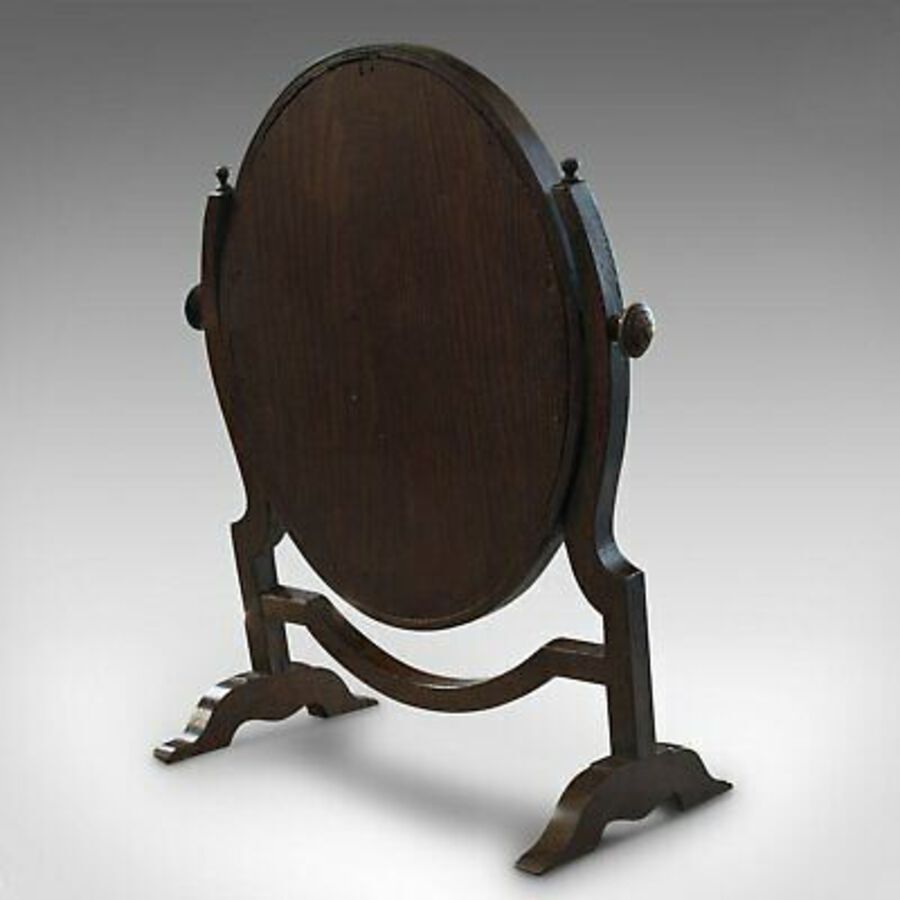 Antique Antique Vanity Mirror, English, Oak, Mahogany, Dresser, Regency, Circa 1820