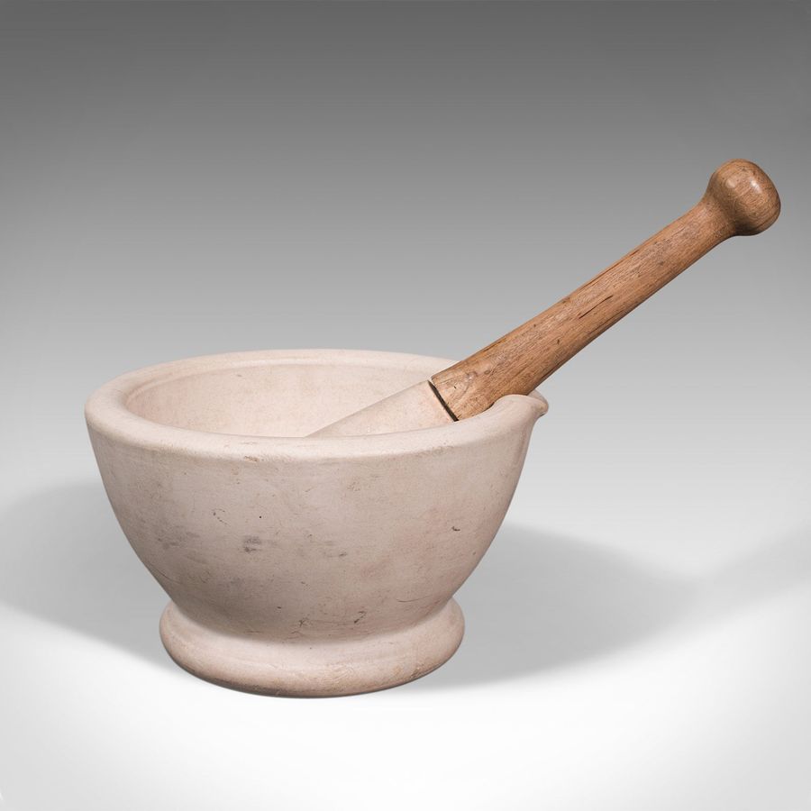Antique Antique Mortar and Pestle, English, Ceramic, Apothecary, Cookery Tool, Victorian