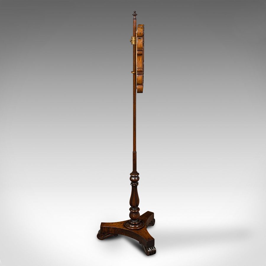 Antique Antique Adjustable Pole Screen, English, Fireside Shield, Regency, Circa 1820