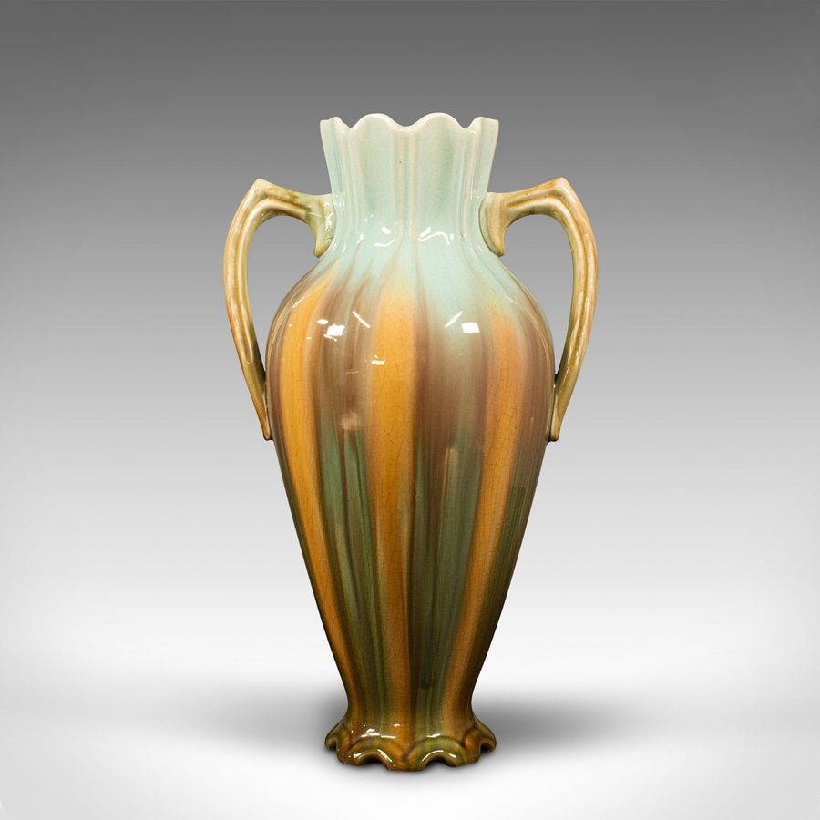 Antique Antique Decorative Vase, French, Ceramic, Flower Urn, Art Nouveau, Victorian