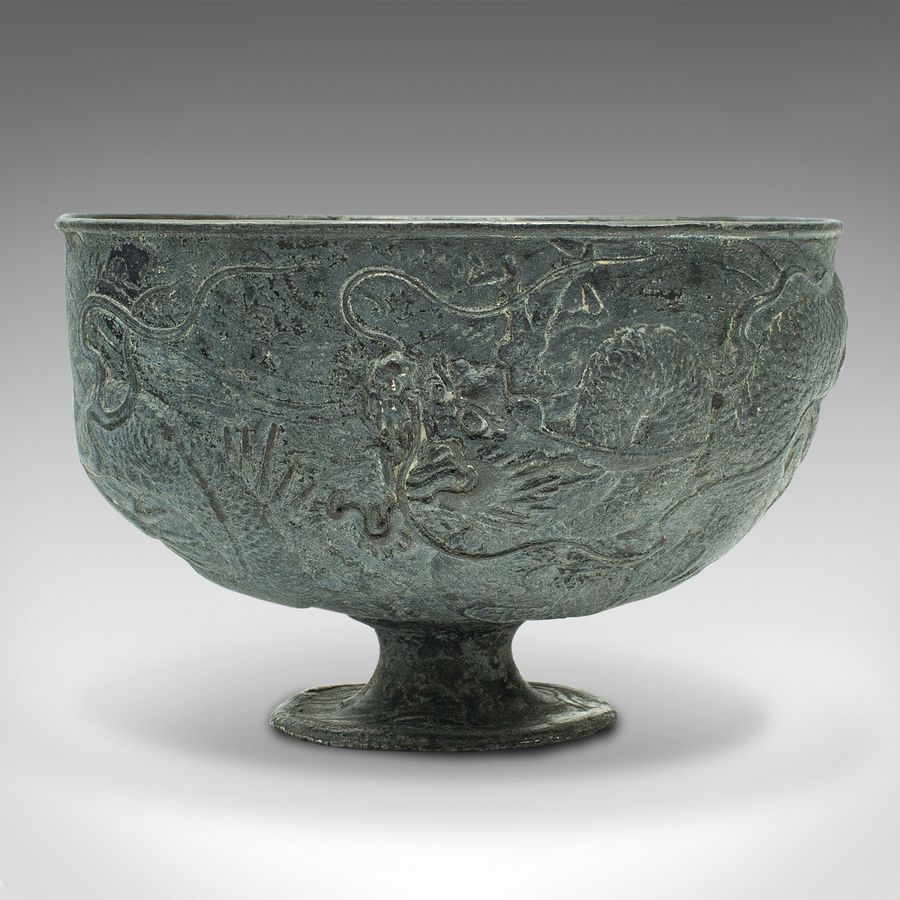 Antique Antique Libation Cup, Chinese, Lead Alloy, Decorative Bowl, Victorian, C.1880
