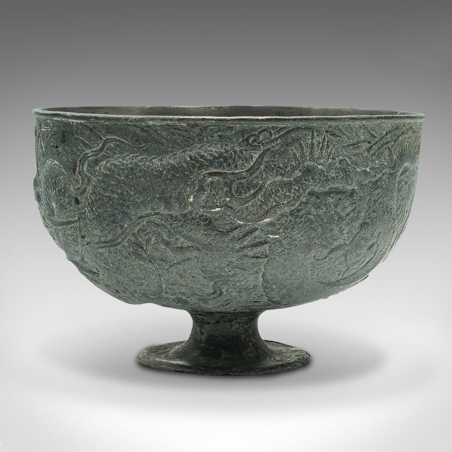 Antique Antique Libation Cup, Chinese, Lead Alloy, Decorative Bowl, Victorian, C.1880