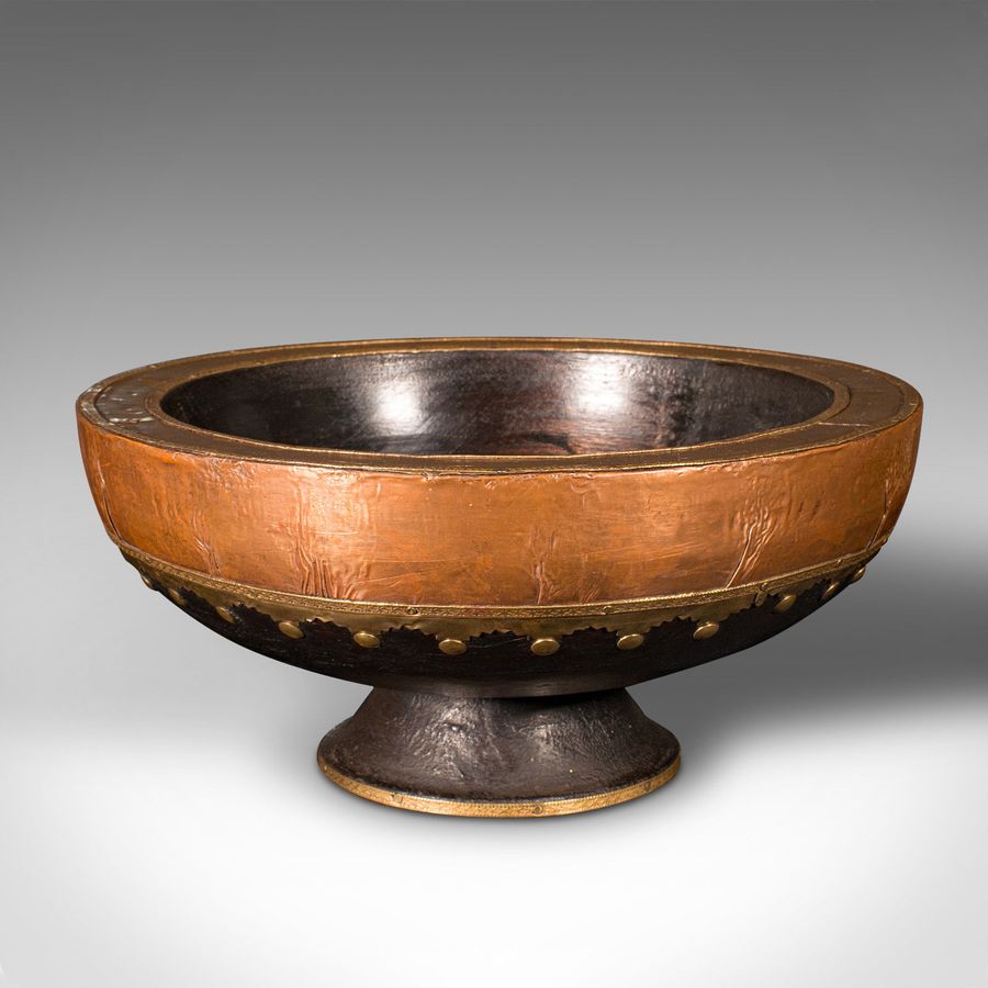 Antique Antique Ceremonial Bowl, Indian, Ebonised, Dish, Brass, Copper, Decor, Victorian
