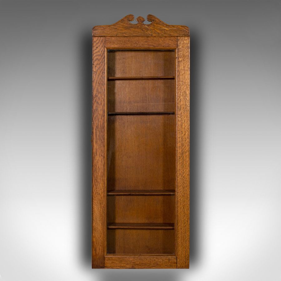 Antique Antique Shop's Display Cabinet, English, Oak, Glass Showcase, Retail, Edwardian