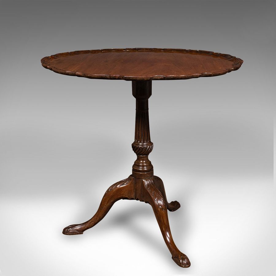 Antique Antique Pie Crust Lamp Table, English, Tilt Top, Occasional, Victorian, C.1870